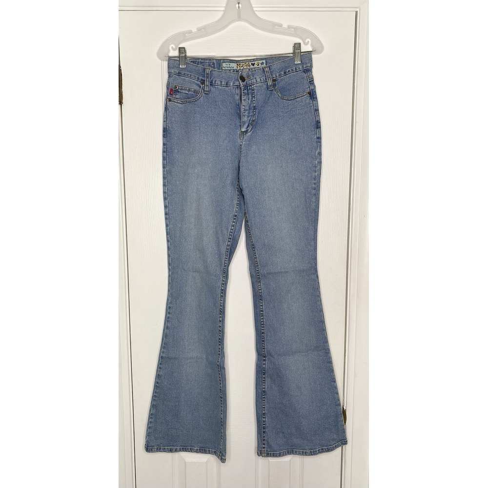 Y2K Mudd Denim‎ Flare Jeans Light Medium Wash Juniors 9/ Women's 29"
